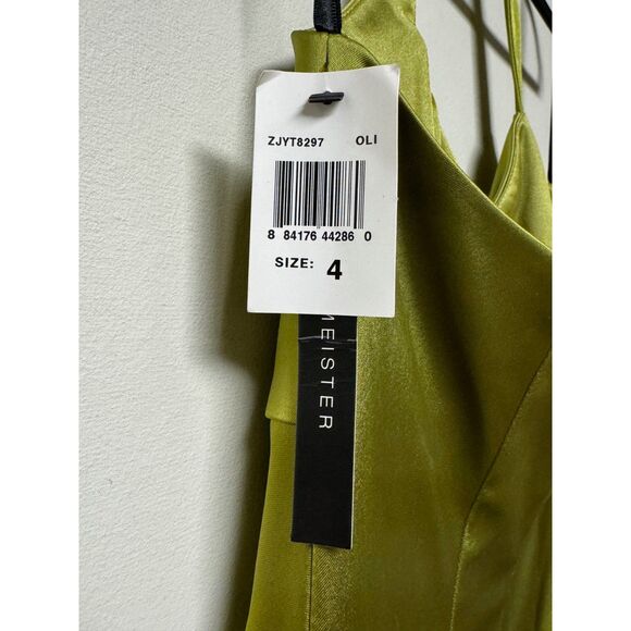 NWT DAVID MEISTER Green Halter Cocktail Dress, Sz 4 - Picture 11 of 13